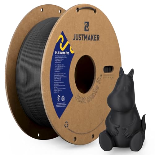 JUSTMAKER Matte PLA+ 3D Printer Filament, Upgrade Cardboard Spool, Dimensional Accuracy +/-0.03mm,...