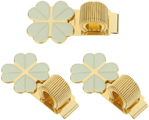 TOYZFRIENDY 3 Adet Altın Metal Kalem Klipsi Dayanıklı Çinko Alaşımlı Dört Yapraklı Yonca Tasarımlı Ayarlanabilir Kalem Tutucu Ofis Günlük Defter ve El Sanatları İçin Dekoratif Yazı Gereci - Görsel 1