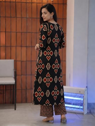 Image of ANNI Designer Co Ord Set for Women Viscose Printed | Straight Kurta Palazzo Set for Woman | V Neck 3 /4 Sleeve Ethnic Dress Stylish Coord Outfit Trendy Womens Clothing