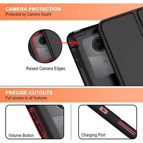 Image of CEDO Tri-Fold for Lenovo Tab M11 (11 inch) Smart Case Flip Cover with Multi Viewing Angles Stand | Pencil Holder | Heat Dissipation | TPU Backcover (Black)