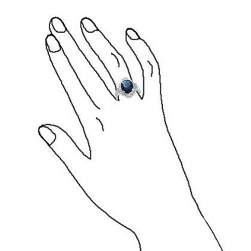 Personalize Vintage Art Deco Style Cocktail Ring With Large Oval Solitaire AAA CZ Baguette Halo Simulated Sapphire Blue Green - 5-15 CTW Customizable3