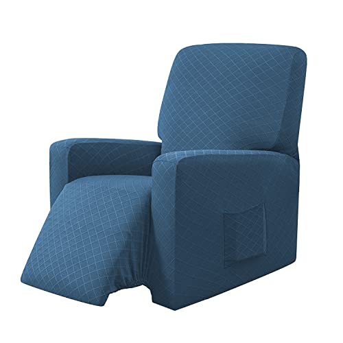 EBETA Coprisedia e copripoltrona elasticizzata, copertura completa per poltrona relax (blu denim)