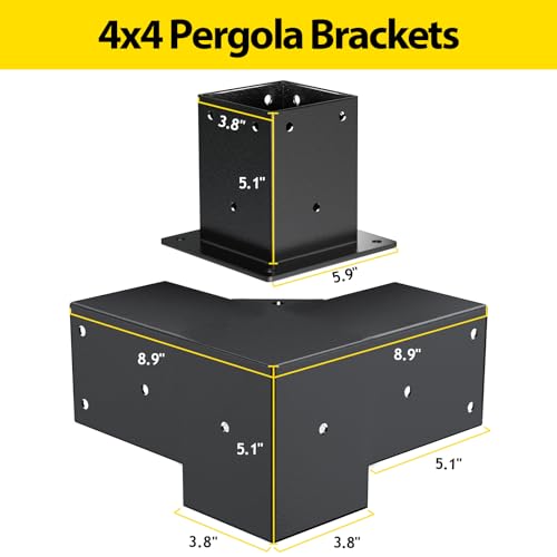 Aprilsoul4x4pergolakitincludes4threewaycornerbracketsandpostbasesfor35woodpostsdurablerightanglehardwareforoutdoorgazebostructures Urban Country Home Decor Aprilsoul 4×4 pergola kit includes 4 three way corner brackets and post bases for 35 wood posts durable right angle hardware for outdoor gazebo structures urban country home decor