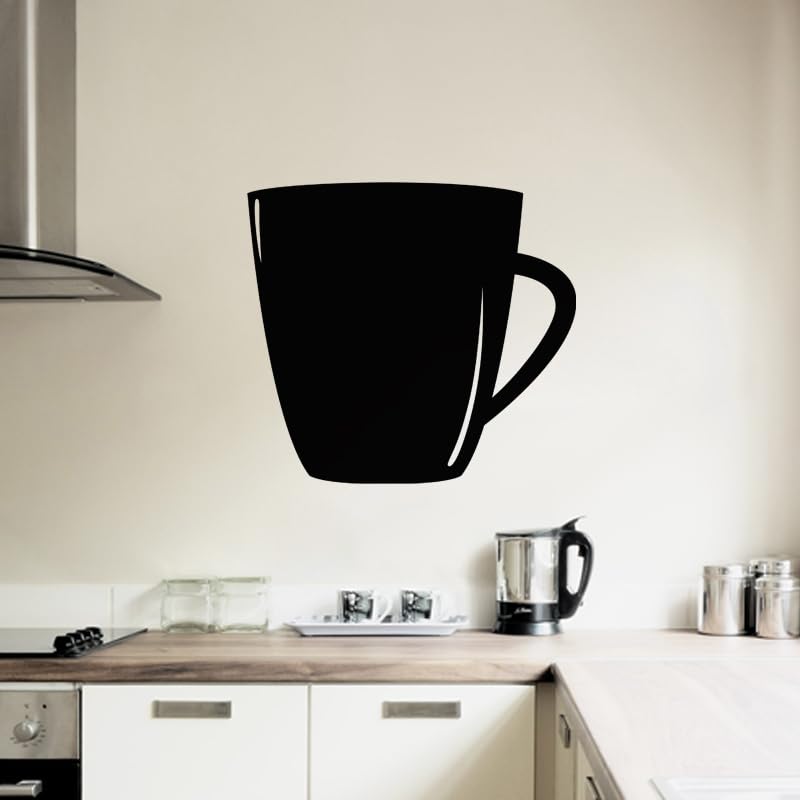 Ambiance Sticker Ardoise Tableau Noir - Stickers Muraux Adhésif Effaçable - Tasse de Café - H30...