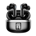 JBMI Cuffie Bluetooth, Auricolari Bluetooth 5.3 In Ear Stereo con 4 Microfono ENC, 60 Ore Cuffiette Wireless Cancellazione Rumore, Auricolare IP7 per iPhone e Androide, Earbuds Sportive (Ossidiana)