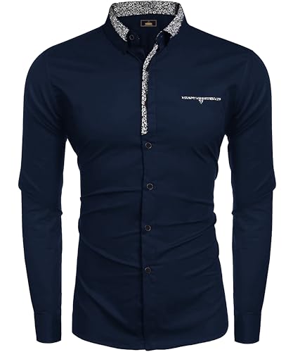 Image of Mens Shirt | Black Cotton Blend Casual | Regular Fit | Full Sleeve | Printed Spread Collar | Solid Plain Style | Summer Office Wear | Stylish Shirt for Men