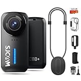 SJCAM C110Plus 128GB,4K POV Magnetic Action Camera,170° FOV Video,6-Axis Stabilization,Werable Body Camera, 30M Waterproof,for Travel,Skiing,Cycling,Built-in Mic for Vlogging,Helmet Mount