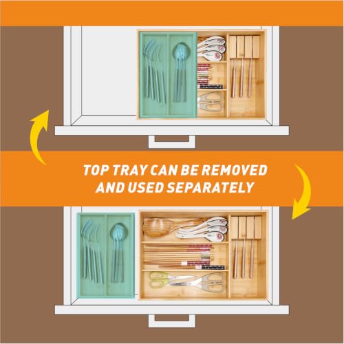 Bamboo Kitchen Drawer Organizer, 6 Wide-Compartments (15.91 x 12.24) - Image 4