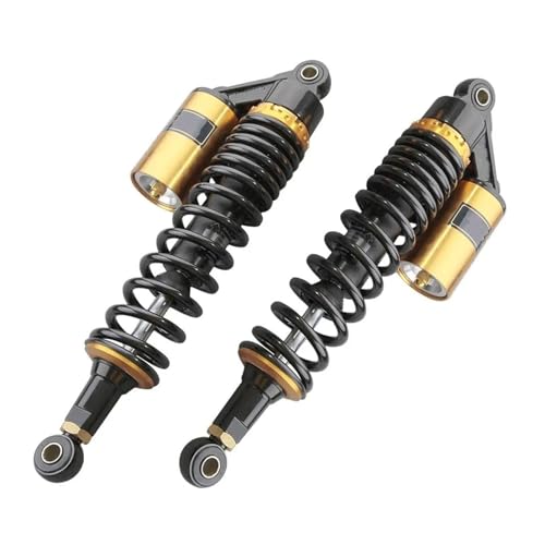 Amortisseur Arrière de Moto Pneumatique Paire de Suspensions Réglables Or 375mm