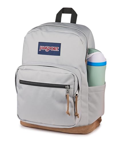 Image of JanSport Right Pack Backpack - Durable Daypack with Padded 15 Laptop Sleeve, Spacious Main Compartment & Integrated Water Bottle Pocket - Grounded Grey