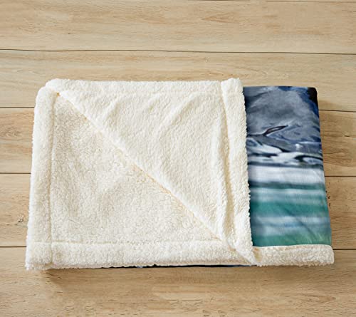 Sea Otter Fleece Throw Blanket Ocean Underwater Animal Pattern Sherpa Blanket For Kids Boys Girls Marine Life Themed Plush Blanket Nature Theme Decor Fuzzy Blanket For Sofa Bed Couch,Twin 60X80 Inch #TOP3