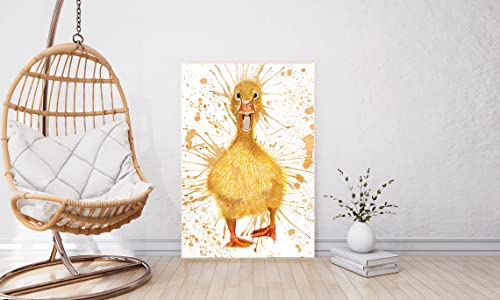 Yellow Duck Canvas Wall Art Animals Cute Baby Duck Canvas Poster Wall Art Small Animals Canvas Wall Art Decoration For Living Room Bedroom Washing Room Children's Room Bathroom Office Home Decoration #TOP4