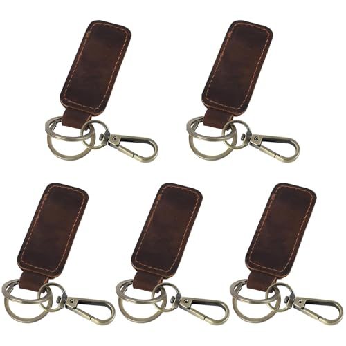 Image of Jack&Chris Genuine Leather Car Keychain, Universal Key Fob Keychain, Leather Key Chain Holder for Men and Women, JC306
