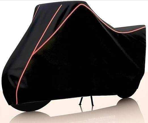 Image of Bike Cover Compatible with Hero Wego | Water Resistant Universal Rain Cover | UV, Dust & Scratch Protection | All Weather | Black Blue Piping with Elastic