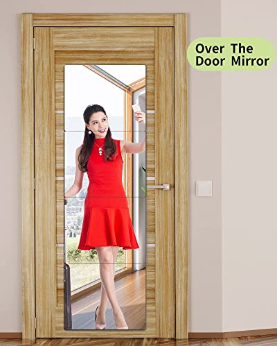 Bqris Wall Mirror Full Length For Bedroom Unbreakable Full Body Mirror Long 12 "X12 X4 Pack Over The Door Mirror Acrylic Large Mirror Wall Stickers Tiles Gym Plastic Peel And Stick Closet Mirrors #TOP5