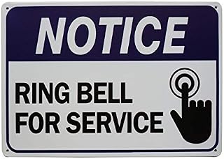 LASMINE Notice Ring Bell for Service Sign Ring Doorbell Sign Bell for Service
