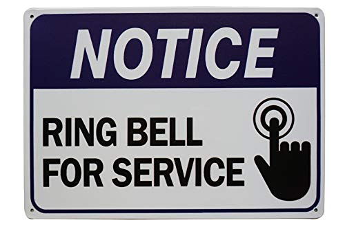 LASMINE Notice Ring Bell for Service Sign Ring Doorbell Sign Bell for Service