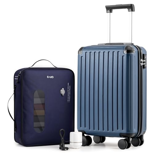 COOLIFE Kabinenkoffer 55X35X20cm für Ryanair Flugzeug Handgepäck Kabinengepäck Hartschalenkoffer mit TSA-Schloss und 4 Zwillingsrollen 2 Jahre Garantie