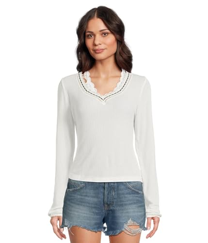 Free People Womens Only You Long Sleeve Clean Ivory M