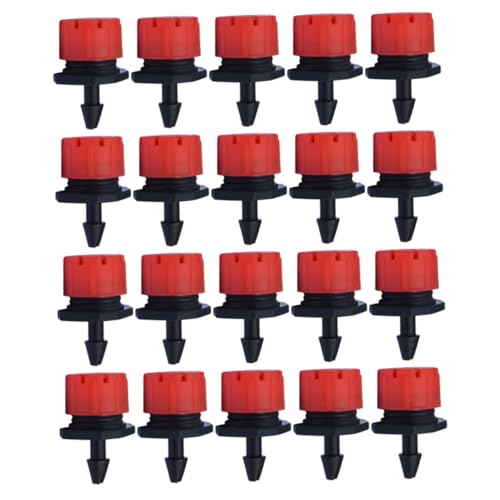 IWOWHERO 100PCS Adjustable Drip Irrigation Emitters Small Red Sprinkler Nozzles for Precise Water Flow Control 8 Holes Drippers for Efficient Garden and Plant Watering System