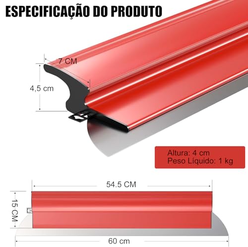 60cm Desempenadeira Massa Corrida, Desempenadeira para Alvenaria, Desempenadeira Espátula, Inox Mass