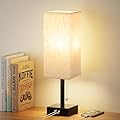 aooshine Pull Chain Small Table Lamp - 3 Color Temperature Bedside Lamp for Bedroom with USB Port, Minimalist Nightstand Lamp with Black Base, Desk Lamp for Kids Room Dorm, Bulb Included