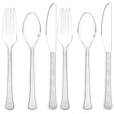Clear Plastic Heavy Weight Assorted Cutlery (80 Count) - Premium Disposable Plastic and Sturdy Cutlery, Perfect for Home Use and All Kinds of Occasions