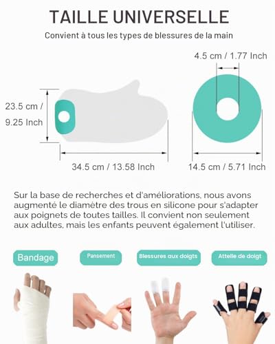 EuyiHlybt Protection Platre Main Adulte, Imperméable Protection Main Platre pour Douche, Protecteurs de Plâtre Doux et Confortables pour le Poignet, le Doigt, Sac de Plâtre Réutilisable – vue 4