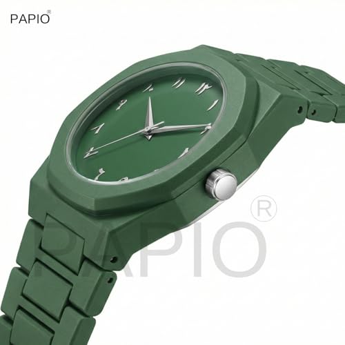 Image of PAPIO Modern Minimalist Polycarbon Analog Unisex Watch, Lightweight Touch Strap