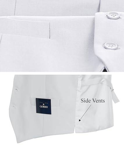 image for Gioberti Men's Formal Suit Vest Fit for Business or Casual Dress, Whit