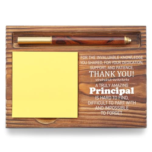 Principal Appreciation Sticky Note Holder, Thank You Gift for School Educational Leaders, Desk Organizer for Office Self-Stick Note Pad Holders TZP80
