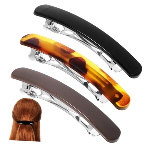 FOMIYES 3 Piezas horquilla clips recortadora bollos pinzas para peinar el cabello pasadores de pelo para mujer pinzas decorativas para el cabello Pinzas para el cabello metálicas resina