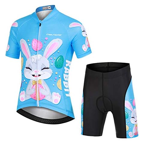 YFPICO Maillot de Ciclismo para Niño/Niña Transpirable con Pantalón Corto Acolchado Cover