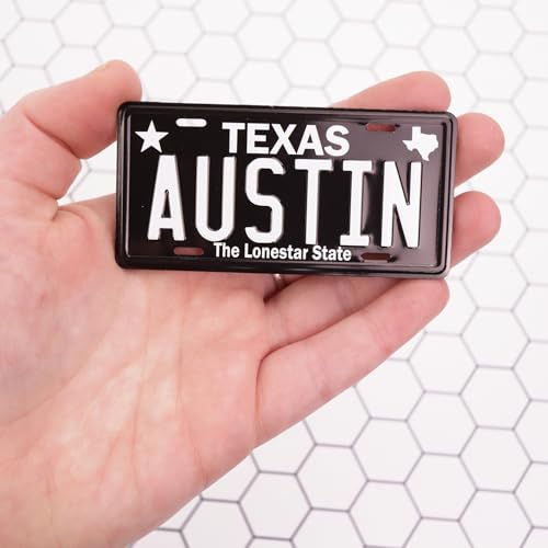 Imán decorativo rectangular mini placa Austin Texas miniatura 3