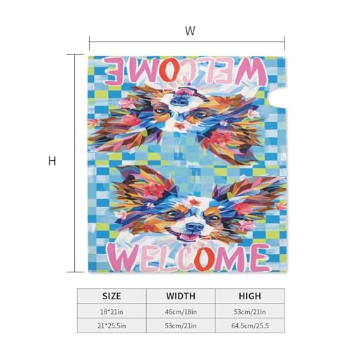 Image of Dujiea Blue Dog Welcome Mailbox Wrap, Waterproof Magnetic Post Box Cover, Standard Size 25.5 inchX 21 inch Garden Yard Outside Farmhouse Home Decor