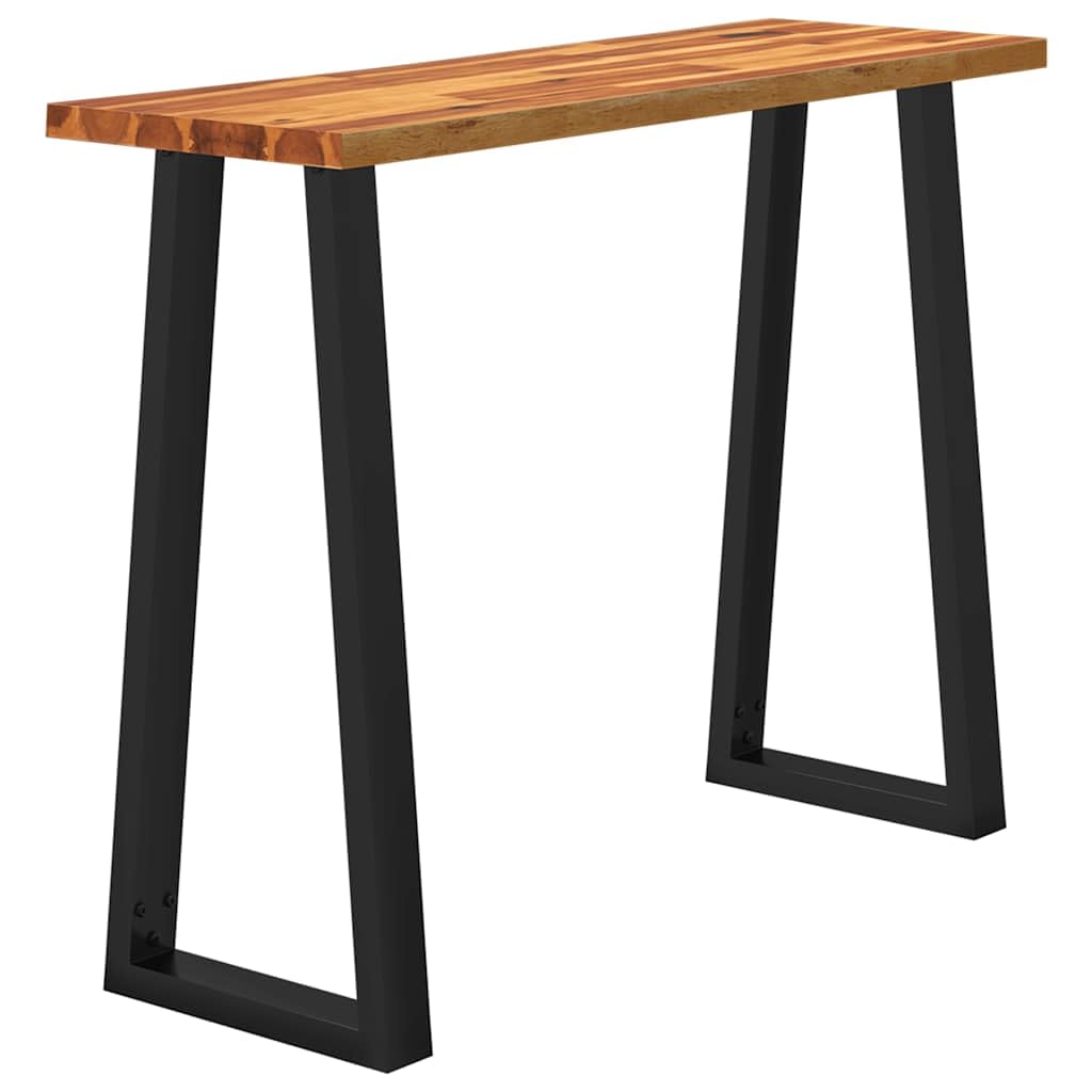 Stolik konsolowy, krawędź drzewa z litego drewna akacjowego, 110 x 35 x 80 cm, z malowanymi proszkowo nogami stalowymi, stolik pomocniczy, stolik do odkładania do salonu, korytarza, biura