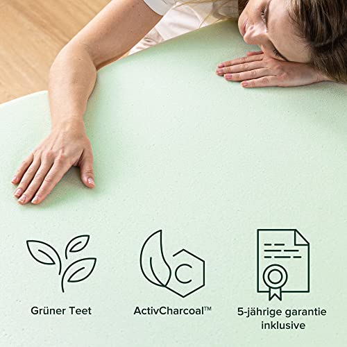 Image of Zinus 7.6 cm Green Tea Topper for Mattresses & Box Spring Bed Memory Foam Mattress Topper CertiPUR-US Certified Foams Topper-in-a-Box 90 x 200 cm