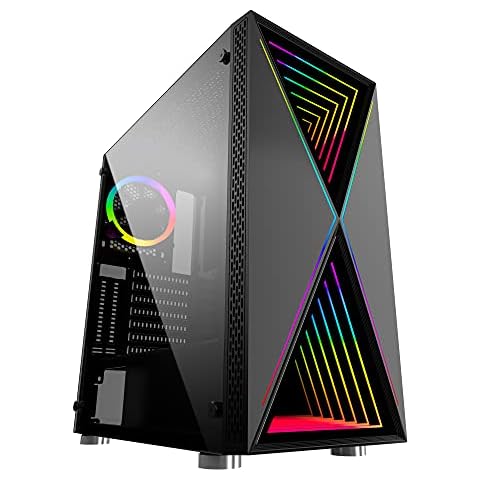 Bgears b-BlackWidow-RGB Black Gaming PC ATX case Cover