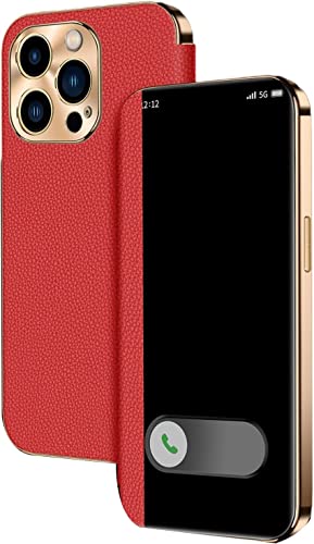 Étui pour iPhone 13 Mini SCHIK en cuir rouge idéal pour vos déplacements professionnels