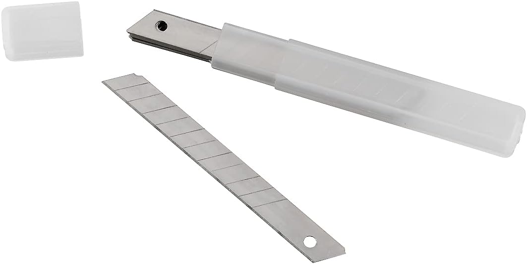 kwb Snap-off Blades 9 mm for Cutter Knife 022990 (Pack of 10, Very Sharp, in Practical Dispenser Box)
