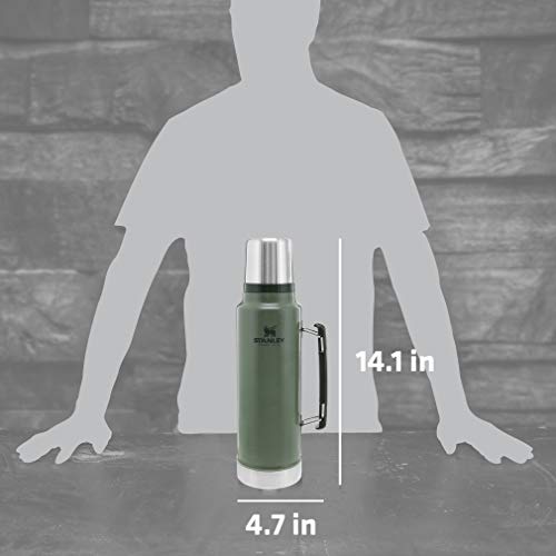 Garrafa térmica com isolamento a vácuo Stanley Classic, 1,4 L, Hammertone Green