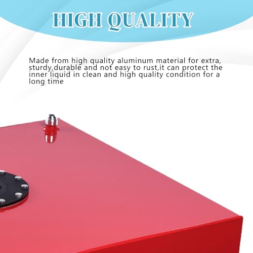 MOTORHOT Universal Aluminum 20 Gallon Fuel Cell 80L Fuel Tank For Truck Bed Polished Racing Street Drift Strip with Level Sender Red