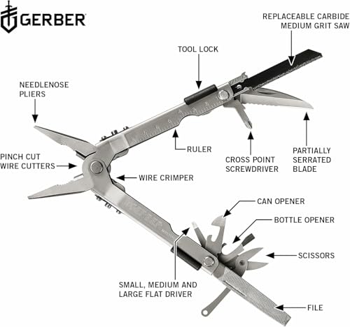 Image of Gerber Gear MP600 Multi-Plier Multitool - Made in USA - Pro Scout, 13 Tools