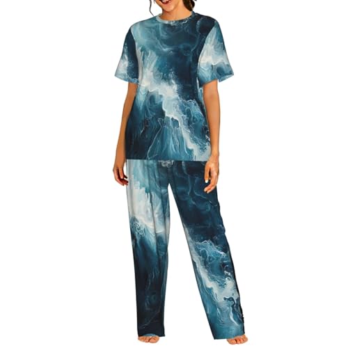 Pyjama à manches courtes pour femme vêtement de nuit cocooning