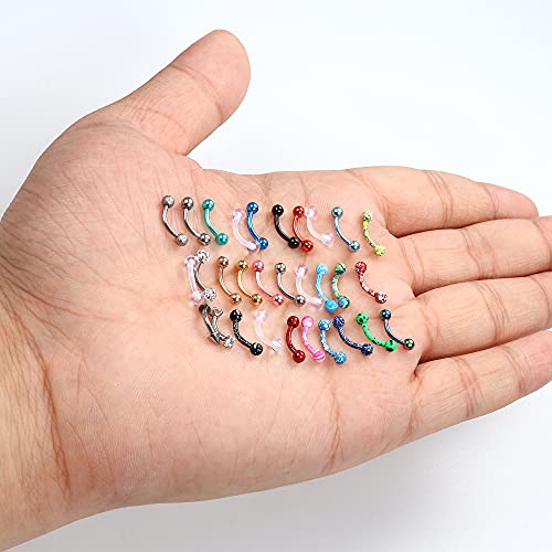 Drperfect Rook Daith Piercing Jewelry 16G Surgical Steel 6Mm 8Mm 10Mm Curved Barbell Eyebrow Rings Helix Tragus Snug Lip Belly Button Piercing Rook Daith Earrings For Women Men #TOP5