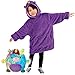 Huggle Pets Hoodie - Manta infantil de peluche con capucha de gran tamaño con bolsillo gigante, jersey, pijama, almohada talla única morado Talla única