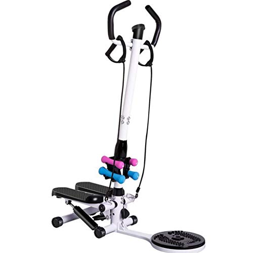 Stepper Machines Silencioso Adelgazante Montañeros Multifuncional con Reposabrazos Cinta de Correr Adelgazante Equipo de Fitness con Placa de Cintura Torcida (Color: Blanco Tamaño: 8030112 cm)