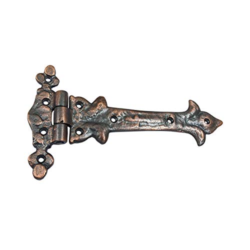 Image of Adonai Hardware Adonijah Antique Cast Iron Strap T Hinge (7.9 inch x 4 Pack, Antique Copper) for Barn Doors, Gates, Kitchen Cabinets, Sheds, Wooden Box, Furniture, Cedar Chest and Trunks