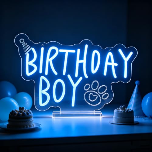 Letrero de neón de cumpleaños con soporte LED regulable USB para pared 2
