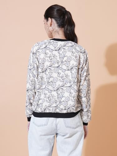 Image of 9 Impression Women's Printed Bomber Jackets | Full Zipper Regular Jacket | Casual Sweatshirt | Oversized Jackets for Women | Outdoor Office Wear Winter Jackets